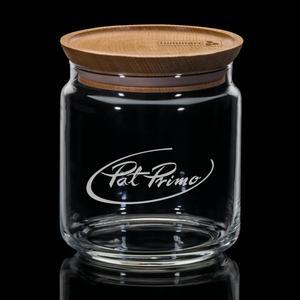 Finch Jar with Wooden Lid - Deep Etch