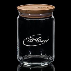Finch Jar with Wooden Lid - Deep Etch