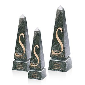 Groove Marble Obelisk Award - Green 