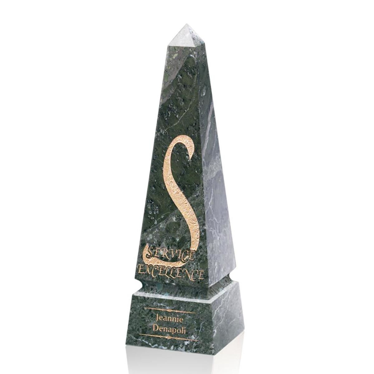 Groove Marble Obelisk Award - Green 