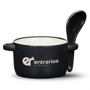 Merritt Soup Mug & Spoon - Deep Etch