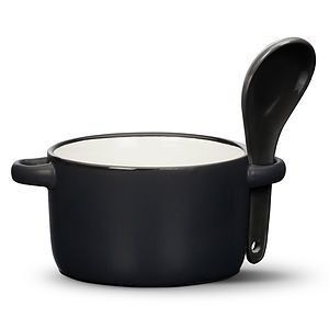 Merritt Soup Mug & Spoon - Deep Etch