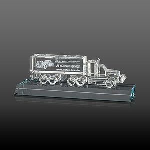 Crystal 18 Wheeler on Base 3D - Clear