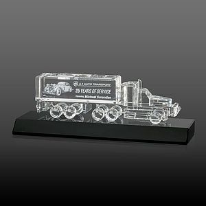 Crystal 18 Wheeler on Base 3D - Black