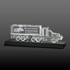 Crystal 18 Wheeler on Base 3D - Black