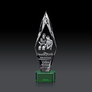 Manilow Award on Paragon Base (3D) - Green