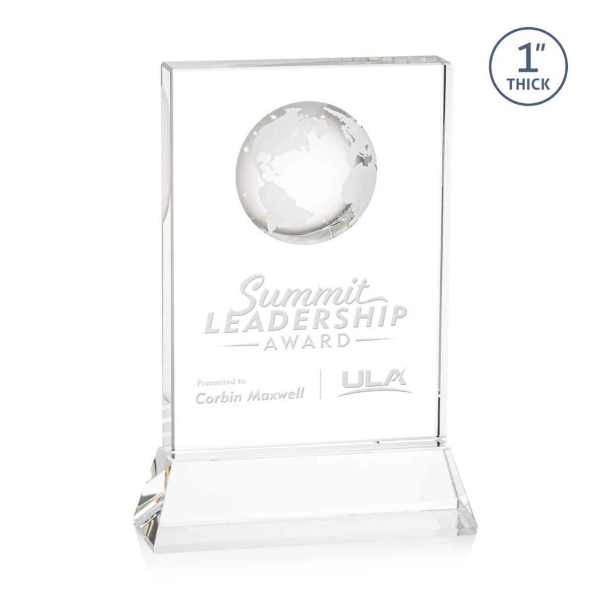 Ambassador Globe Award on Base - Clear