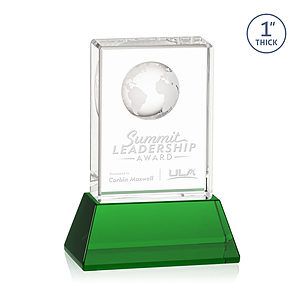 Ambassador Globe Award on Base - Green