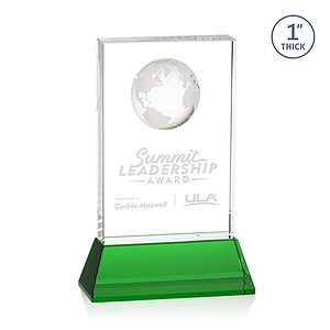 Ambassador Globe Award on Base - Green