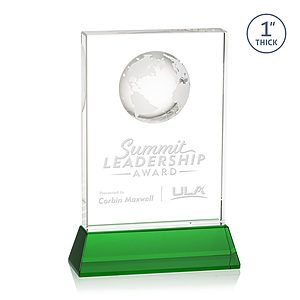 Ambassador Globe Award on Base - Green