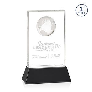 Ambassador Globe Award on Base - Black