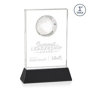 Ambassador Globe Award on Base - Black