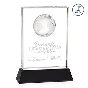 Ambassador Globe Award on Base - Black