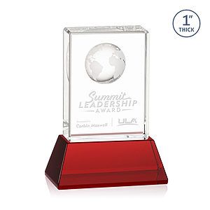 Ambassador Globe Award on Base - Red