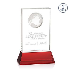 Ambassador Globe Award on Base - Red