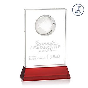 Ambassador Globe Award on Base - Red