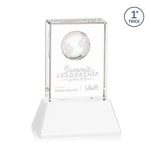 Ambassador Globe Award on Base - White