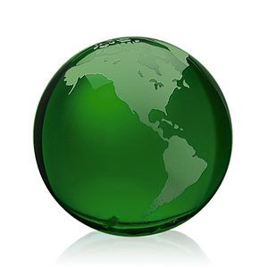 Globe Paperweight - Green