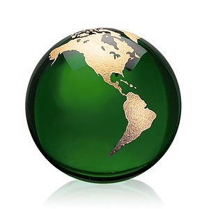 Globe Paperweight - Green