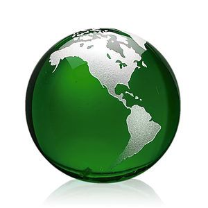 Globe Paperweight - Green