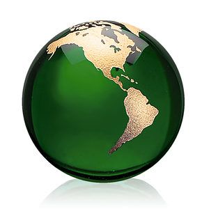 Globe Paperweight - Green