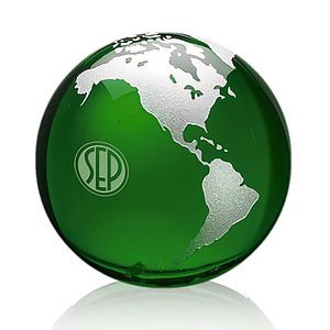 Globe Paperweight - Green
