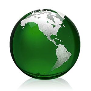 Globe Paperweight - Green