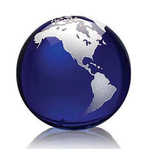 Globe Paperweight - Blue
