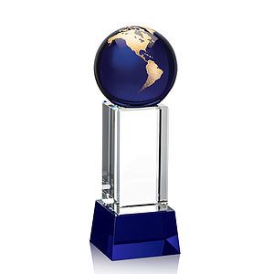 Luz Globe Award on Base - Blue/Gold