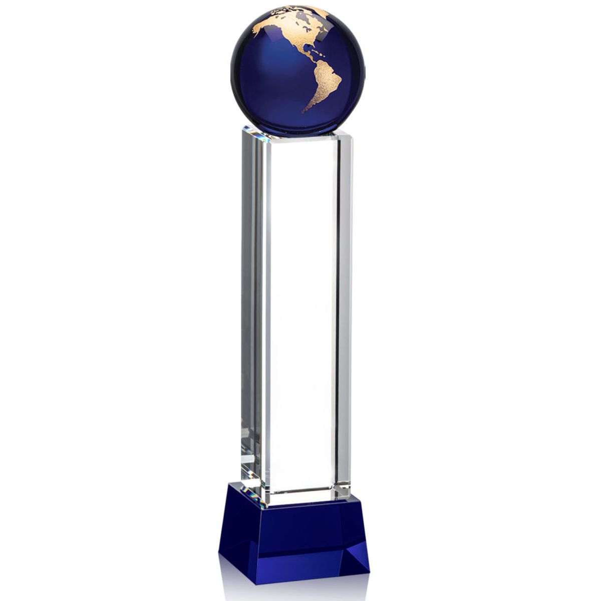 Luz Globe Award on Base - Blue/Gold