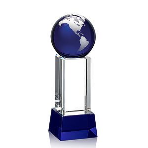 Luz Globe Award on Base - Blue/Silver