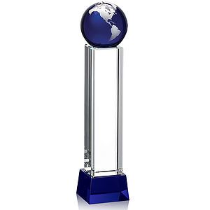 Luz Globe Award on Base - Blue/Silver