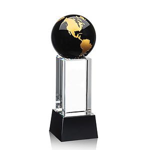 Luz Globe Award on Base - Black/Gold