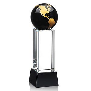 Luz Globe Award on Base - Black/Gold