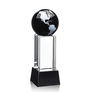 Luz Globe Award on Base - Black/Silver