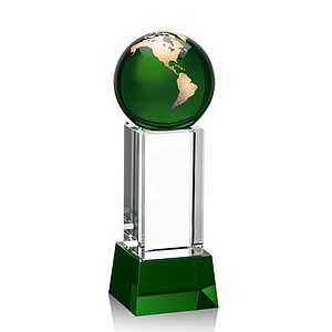 Luz Globe Award on Base - Green/Gold