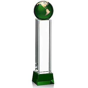 Luz Globe Award on Base - Green/Gold