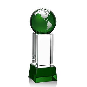 Luz Globe Award on Base - Green/Silver