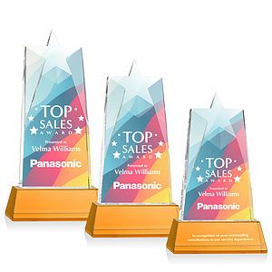 Millington Star VividPrint™ Award on Base - Amber