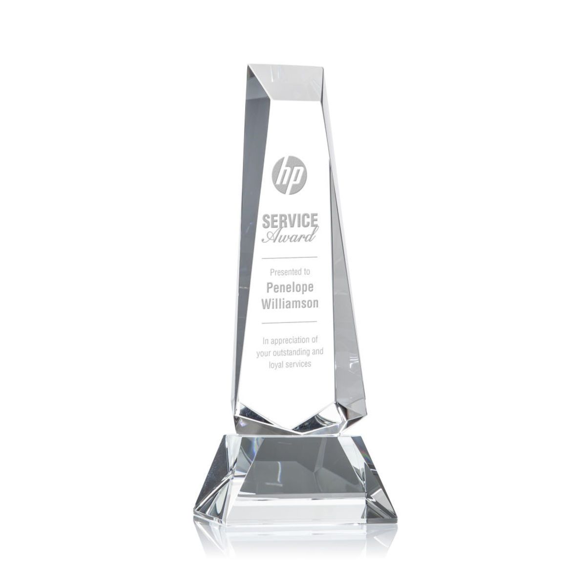 Rustern Obelisk Award on Base - Clear