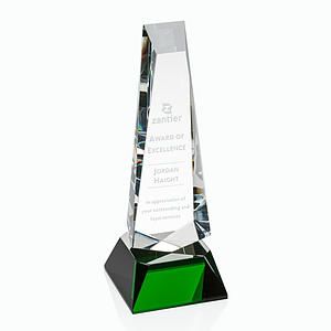 Rustern Obelisk Award on Base - Green 