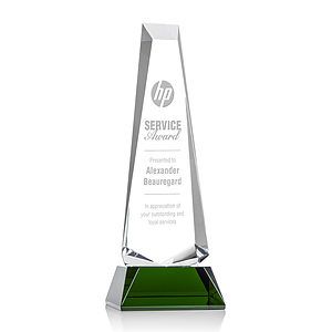 Rustern Obelisk Award on Base - Green 