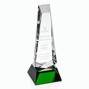 Rustern Obelisk Award on Base - Green 