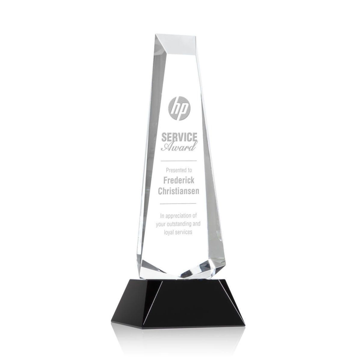 Rustern Obelisk Award on Base - Black