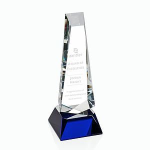Rustern Obelisk Award on Base - Blue 