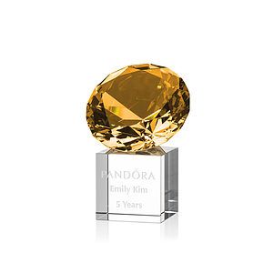 Gemstone Award on Cube - Amber