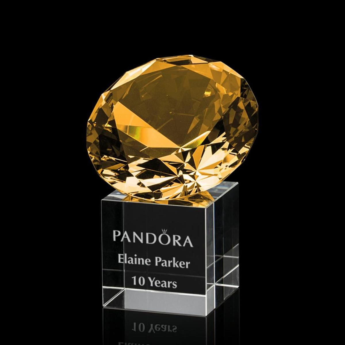 Gemstone Award on Cube - Amber
