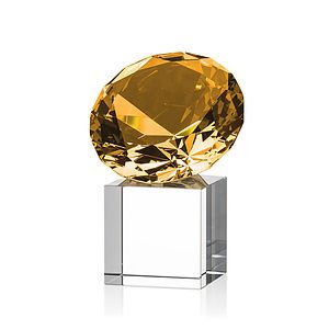 Gemstone Award on Cube - Amber