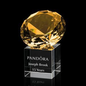 Gemstone Award on Cube - Amber