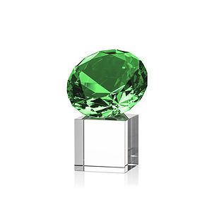 Gemstone Award on Cube - Emerald